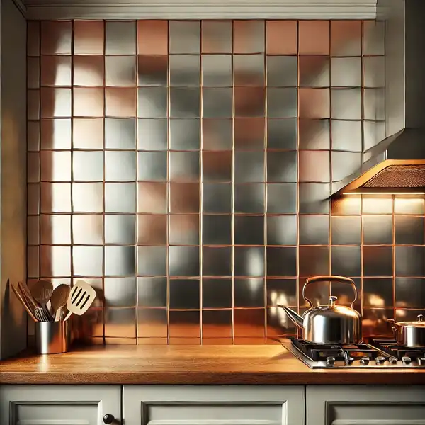 A small kitchen backsplash ideas featuring sleek metallic finishes