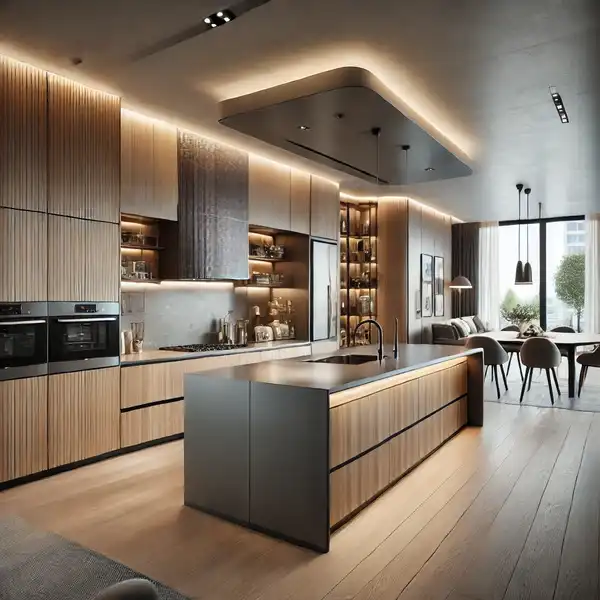 A stylish open concept best gourmet kitchen designs with a large island in the center