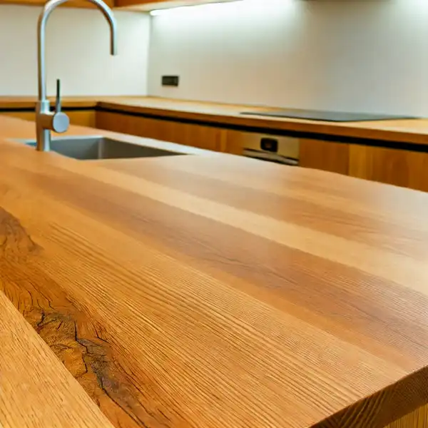 Eco Friendly Kitchen Design Ideas A modern kitchen with natural wood countertops that require regular maintenance, such as oiling and sealing