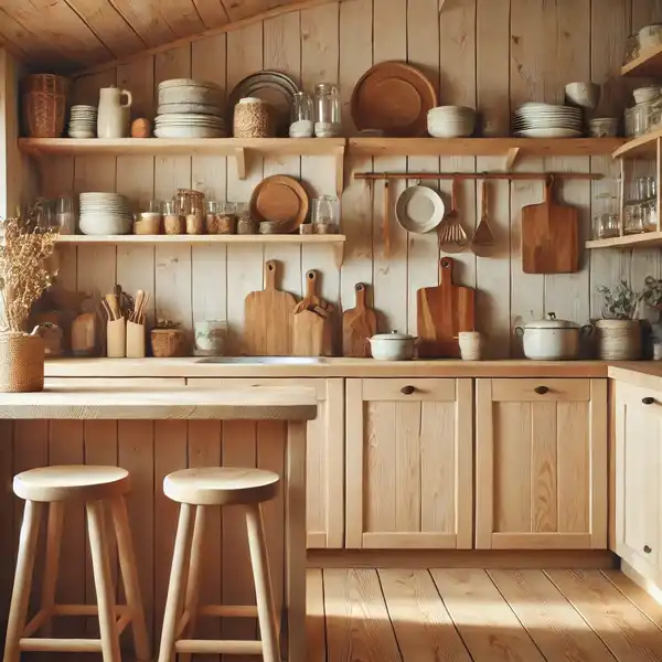 Rustic kitchen ideas for small kitchens A cozy rustic kitchen with natural wood finishes