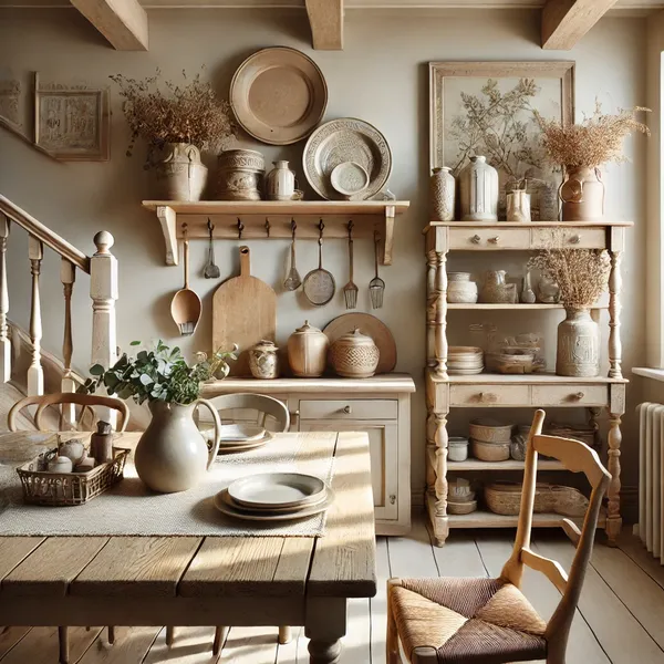 A detailed view of essential elements in a country kitchen