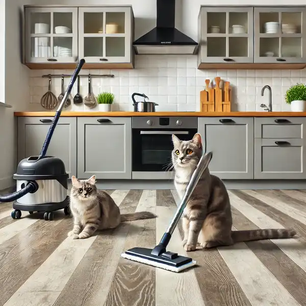 Best Kitchen Flooring Options for Pet Owners A modern kitchen with pet friendly flooring that is easy to maintain