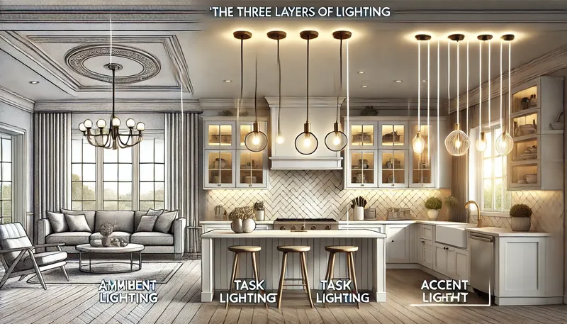 Kitchen Lighting for Open Spaces 'The Three Layers of Lighting' in an Kitchen Lighting for Open Spaces